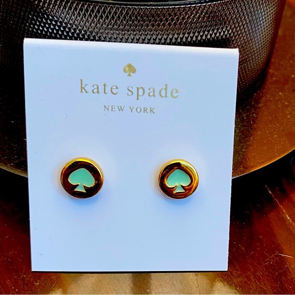 Adorable Kate Spade Mint Green Spade Earrings - Picture 1 of 1